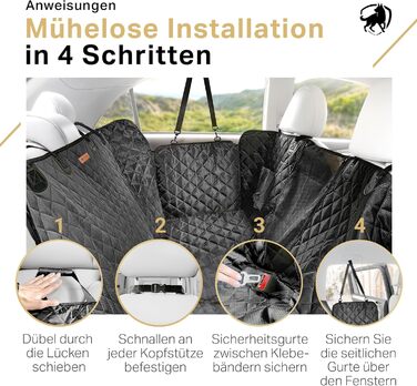 Захист для автосидіння для собак PETPROVED: водонепроникний, з аксесуарами. Захист заднього сидіння авто, автодеки для собак