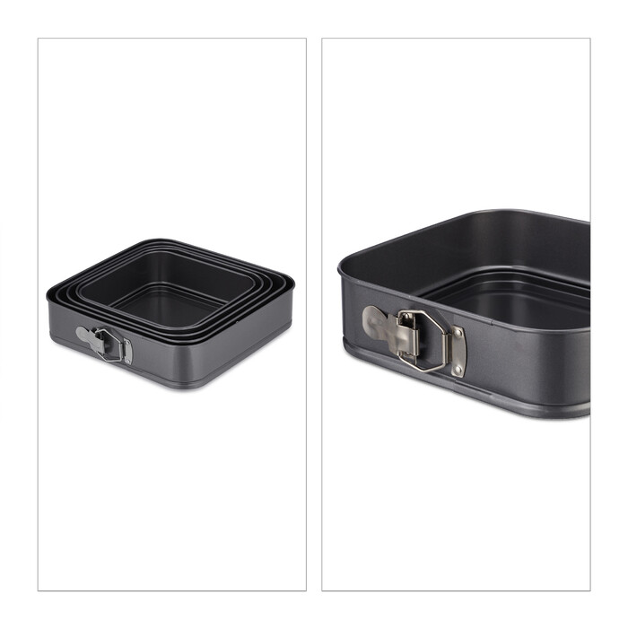 Relaxdays 5-Piece Set of Square Springform Pans