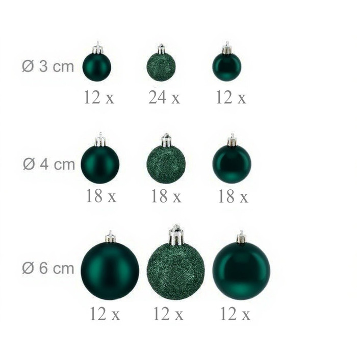 Relaxdays Set of 138 Christmas Baubles