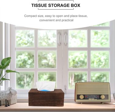 Cabilock 1 Piece Tissue Box Facial Tissue Box Wood Cosmetic Tissues Box Paper Towel Box Tissue Box Dispenser for Office Kitchen Living Room Bedroom Desk