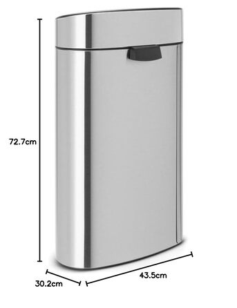 Відро Brabantia Touch Bin New з нержавіючої сталі, 40 л, матове, 32.8 x 48.3 см