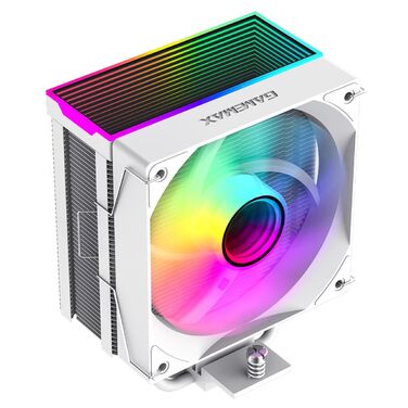 Кулер CPU GAMEMAX SIGMA 550 Infinity Weiß: 220W, 5 Heatpipes, ARGB PWM 120mm, LGA1851/1700/AM5/AM4