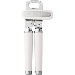 KitchenAid KE199OHWHA Класичний багатофункціональний відкривач банок/пляшок, пластик, нержавіюча сталь, білий