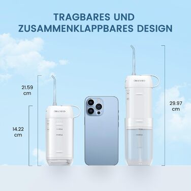 Портативний ірригатор Oralneed Mini Munddusche: 3 режими, IPX7, для дому та подорожей