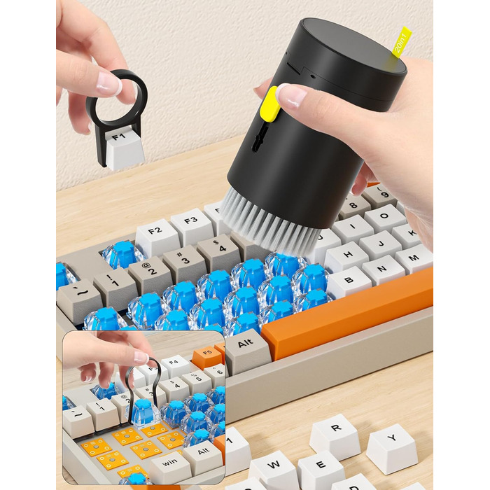 Набір для чищення клавіатури та екрану 20 в 1: очищувач екрану, щітка для клавіатури, для ноутбука, планшета, комп'ютера, монітора, камери (чорний)