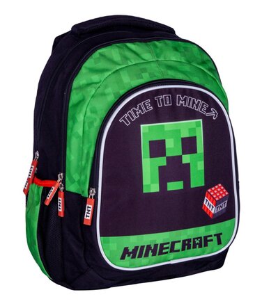 Шкільний багатофункціональний рюкзак Minecraft Astra, чорний з зеленим, 27 л