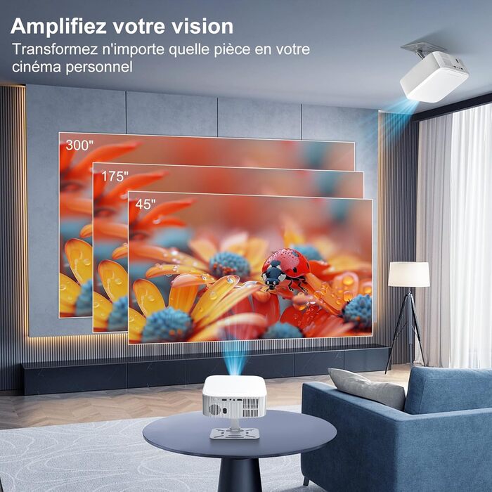 Проектор Salange P92Max ST: 4K, Android 13, WiFi, Bluetooth 5.2, Netflix, YouTube, Prime Video, Автофокус, Корекція траєкторії зображення