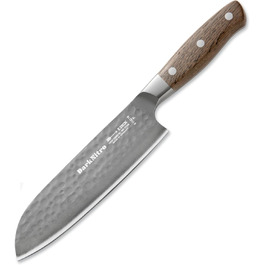 Ніж кухарський F. DICK DarkNitro 21 см, кування, нержавіюча сталь, гостра клинка 61 HRC, ручка з дуба та Hammerschlag, професійний ніж Made in Germany, 81147212 (Santoku Messer)