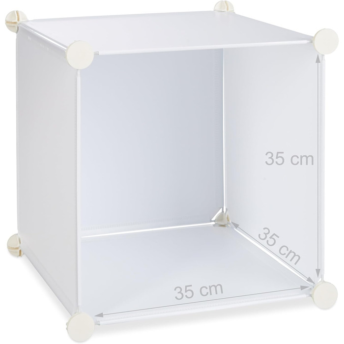 Relaxdays Clothes Rack System with 2 Clothes Rails, Wardrobe with 14 Compartments, Plastic Shelf System (White)
