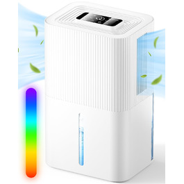 Електричний осушувач повітря 2800 мл: тихий осушувач для дому з нічним режимом, 7 кольорів підсвічування, таймером, для ванної кімнати та спальні