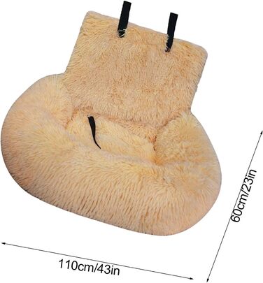 Автокрісло для собак, лежанка для собак у машину, авто лежанка для тварин, крісло для собак з ременем безпеки, авто лежанка для маленьких, середніх та великих собак (Абрикосовий, Великий)