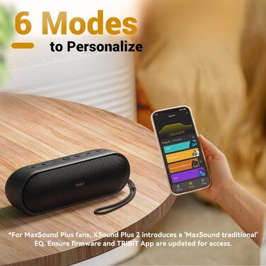 Tribit XSound Plus 2: Портативна Bluetooth колонка 30W з XBass, IPX7, 24 год, чорна