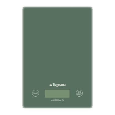 Кухонні ваги Tognana Iridea з LCD дисплеєм та сенсорними кнопками, салатовий колір