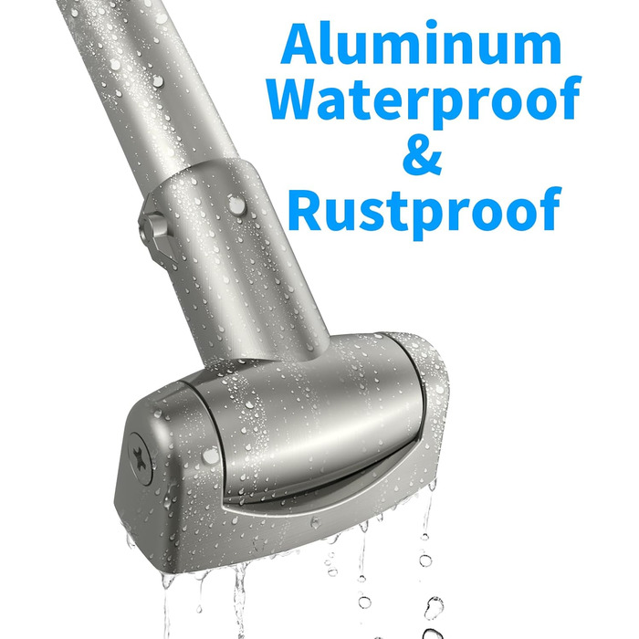 Вигнута штанга для душу, регульована 109,9-183,9 см, нержавіюча сталь, алюміній, для ванної кімнати