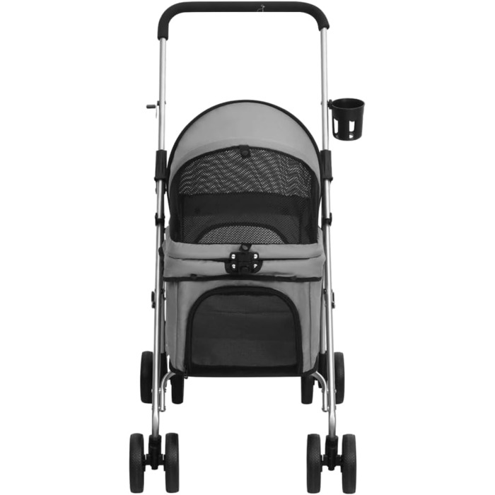 Візок для собак VidaXL, складаний, 76x50x100 см, сірий, Oxford-тканина