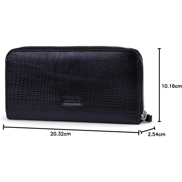 Timberland Women's Leather RFID Zip-Around Wallet Clutch with Wristlet Strap