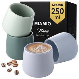 Набір керамічних чашок MIAMIO Pastel Coast 4 шт (250 мл) без ручки для кави, чаю, капучино