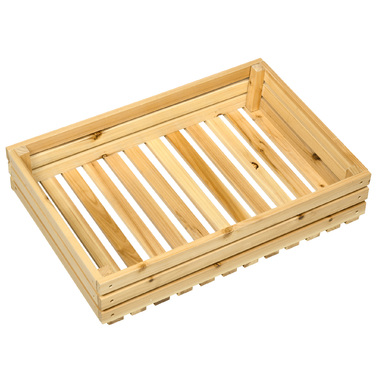 Outsunny Fruit and Vegetable Stand with Wheels, 5-Tier Vegetable Rack, Fruit Basket Stand for Vegetables up to 20 kg, Fir Wood, Natural