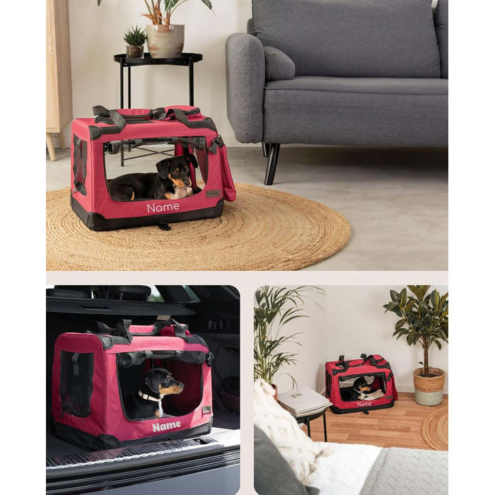 Транспортна переноска для собак та котів Lionto, складана, 60x42x44 см, з ручками та ковдрою, до 12 кг