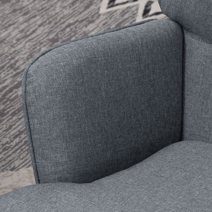HOMCOM Rocking Chair up to 130 kg, Swivel Chair with Ottoman, Armchair, Quiet Chair, Linen-look Rocking Chair for Living Room & Bedroom