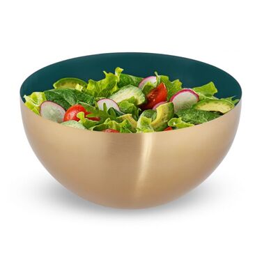 Relaxdays Stainless Steel Salad Bowl, Ø 25 cm