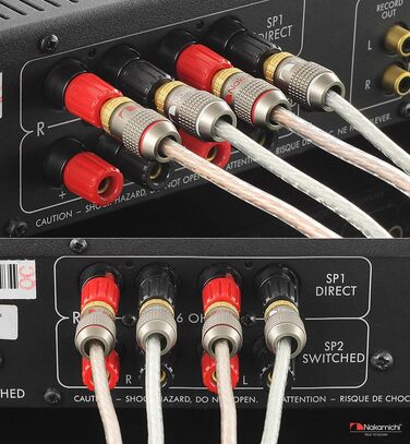 З'єднувачі банани Nakamichi FanLock Excel-Serie 24K, 10-18 AWG, 4 мм, для аудіокабелів, 4 шт. (2 пари)