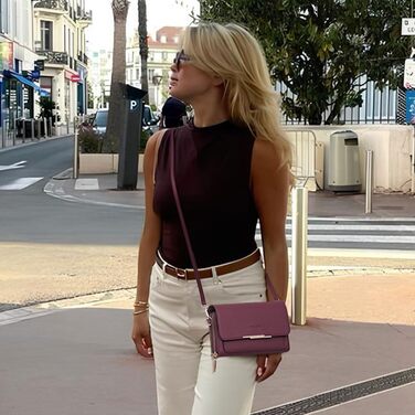 Сумка крос-боді Roulens Klein Handy Burgunderrot з веганської шкіри для жінок: компактна сумка через плече для телефону, документів та карт, регульований ремінець