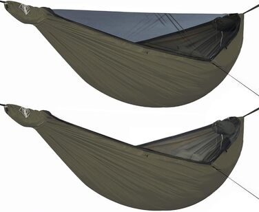 Onewind Premium 11' Camping Zippered Hammock, Single Portable Hammock with Mosquito Net and Tree Straps for Travel, Camping, Backpacking, and Hiking… (Green, 366cm*162cm)
