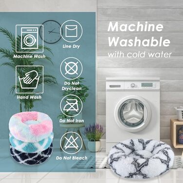 М'яке ліжко для котів та собак 50x50 см, кругла, плюшеве, з подушкою, легко миється, кольору імбиру