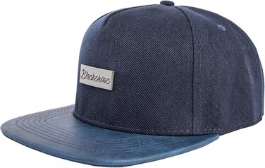 Кепка бейсболка Blackskies® Vanguard Snapback з замком, вельвет, штучна шкіра, унісекс, для чоловіків та жінок, Navyblau (темно-синій)