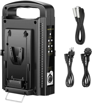 Зарядний пристрій Neewer з 2 каналами V-Mount/V Lock, DC 16,5V, для камер та освітлення