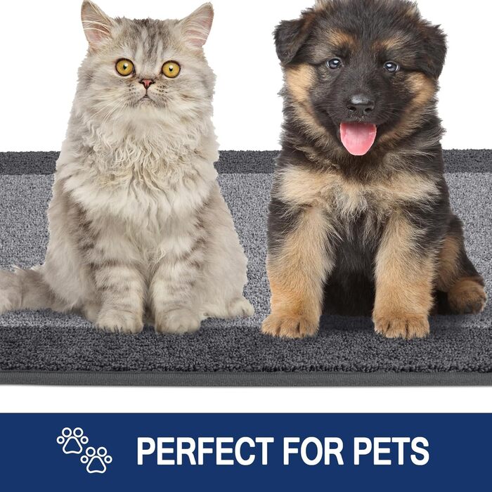 Килимок для дому FCSDETAIL 50 x 80 см, сірий, антиковзаюча, миється, поглинає вологу, для собак, вхідних дверей