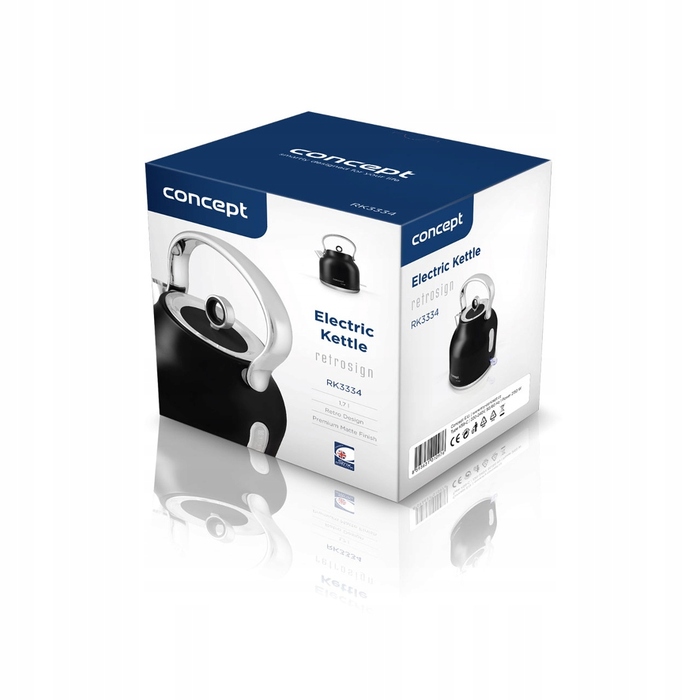 Електричний чайник Concept Retrosign RK3334, 2200 Вт, 1,7 л, чорний