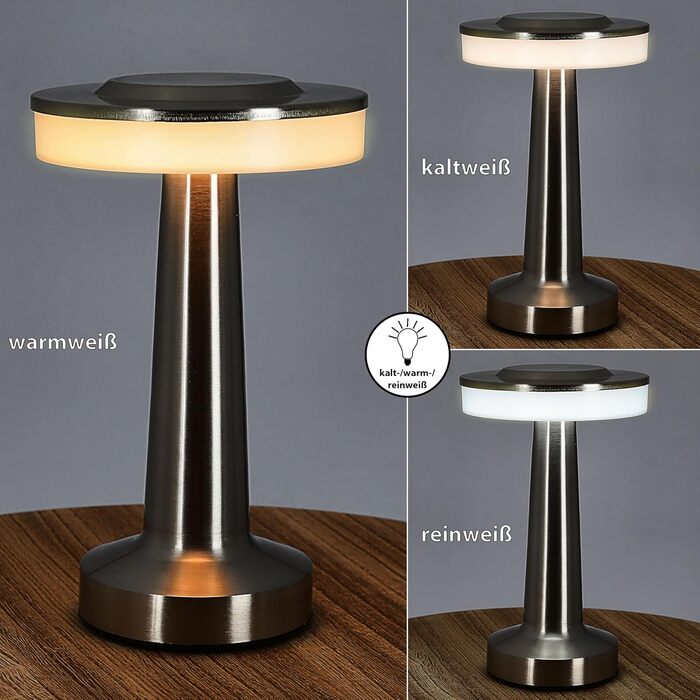Cepewa Настільна лампа Lille | LED, сенсорне керування, USB-зарядка, регулювання яскравості, зміна кольору, тепле світло, з кабелем