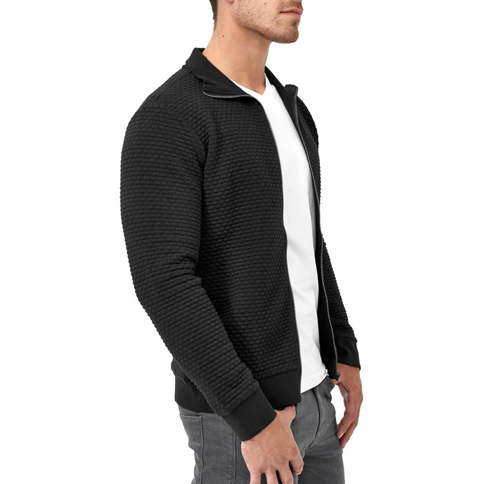 Світшот Indicode для чоловіків з високим коміром | Кардиган/світшот чоловічий (XXL, Чорний)