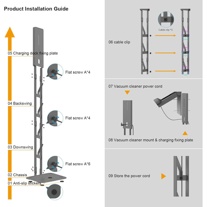 Стійка для пилососа Dyson з вуглецевої сталі Robuster - настінна, без свердління, універсальна