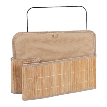 Relaxdays Bamboo Storage Basket with Print
