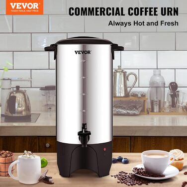 VEVOR Commercial Hot Beverage Dispenser Coffee Hot Water Dispenser 50 Cups, 1000W Warming Tank Hot Water Dispenser 7.4L Warming Tank Juice Jug for Office, Parties, Cafe, Picnics, etc.