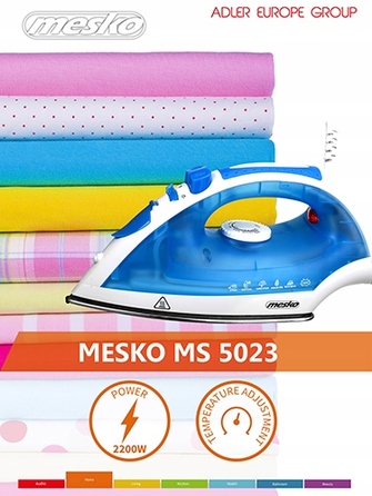 Парова праска Mesko 5023, 2200 Вт, сталева підошва