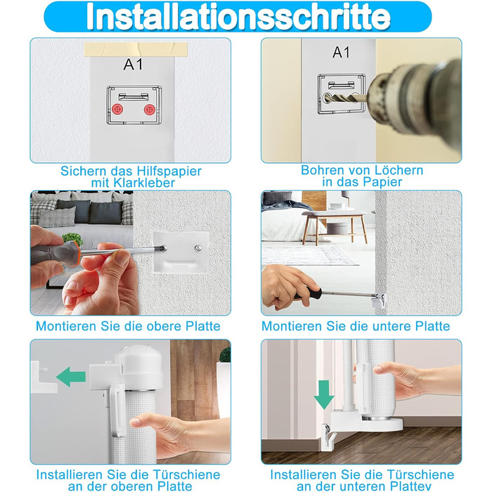 Захист для воріт NAIZY Rollo 0-150см: сітка для дитячих воріт, захист від собак, ролетна конструкція, білий