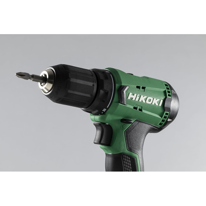 Акумуляторний дриль-шурупокрут HiKOKI DS18DA (18V, Li-Ion, 50 Нм, 20-рівневе регулювання крутного моменту, LED, у транспортному кейсі, з 2x 2.0 Ah акумуляторами та зарядним пристроєм)