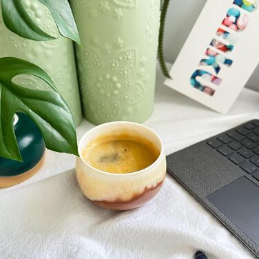 Набір кавових чашок Капучіно, 4 шт., 210 мл, порцеляна, ручна робота, без ручки, для лате макіато, сумісність з посудомийною машиною