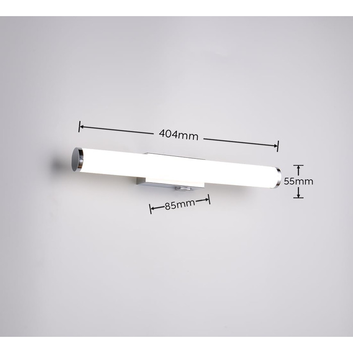 Trio Leuchten LED Bathroom Wall Light Mattimo 283274106, Metal Chrome, White Plastic, 4.3 Watt LED