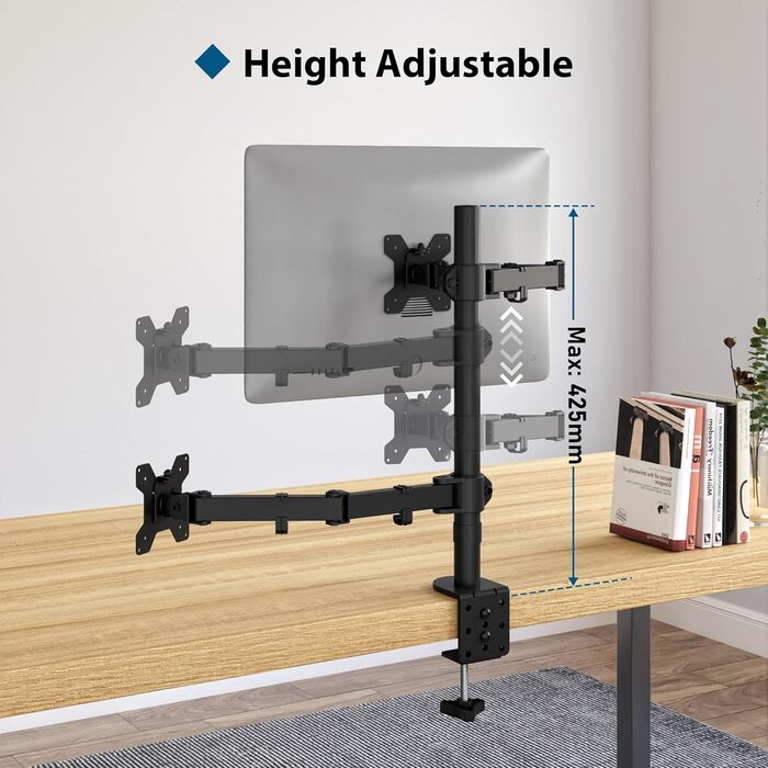 Тримач для монітора BONTEC з кріпленням для ноутбука, 13-32 дюйми, VESA 75x75-100x100mm