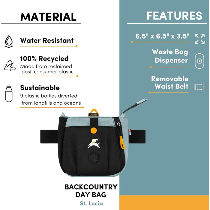 OllyDog Backcountry Tagestasche – сумка для ласощів та відходів для собак, з кліпсою на пояс