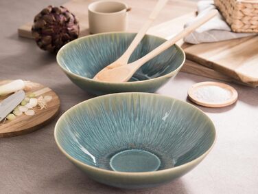 Набір посуду CreaTable Sea Breeze, 18 предметів, з кераміки, для посудомийної машини та мікрохвильової печі, зроблено в Португалії (набір мисок, зелений)