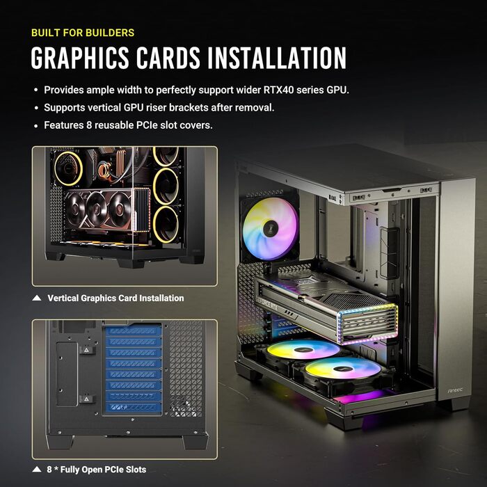 Корпус для ПК GEH Antec C8 Wood Full Tower чорний (ARGB)