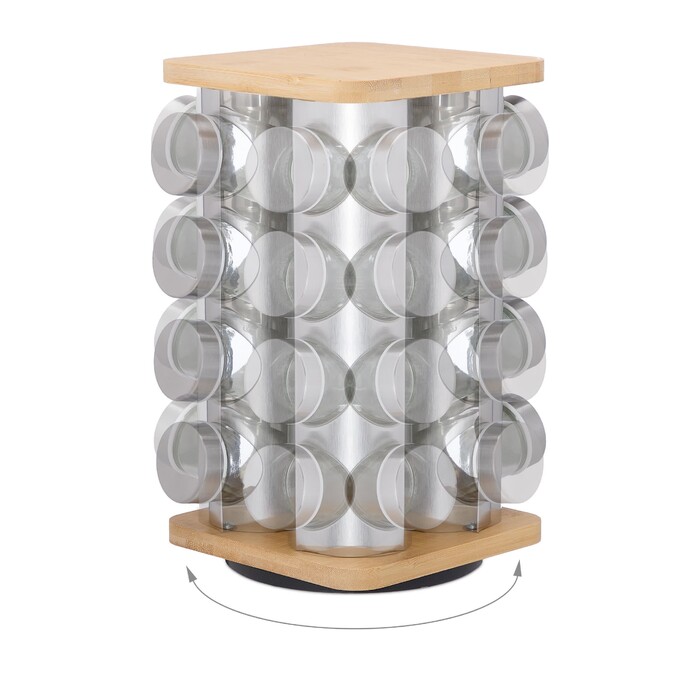 Relaxdays Rotating Spice Carousel with 16 Jars