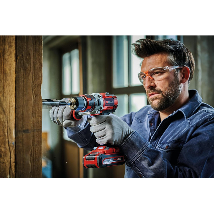 Акумуляторний дриль-шуруповерт Einhell TE-CD 18 Li-i Brushless Power X-Change з ударною функцією, Li-Ion, 18 V, 2 швидкості, 60 Nm, LED-ліхтар, кейс, 2 x 2.0 Ah акумулятори та зарядний пристрій