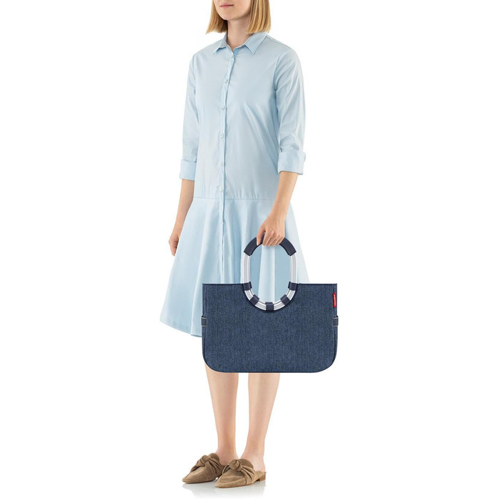 Reisenthel Loopshopper-OS4113 Bag Herringbone dark blue M
